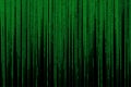 Binary code, green, isolated on black. Simulation of binary computer code. Virtual reality. Illustration Royalty Free Stock Photo